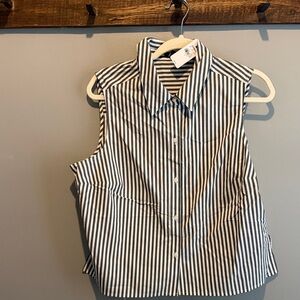 Express Black and White Striped Top